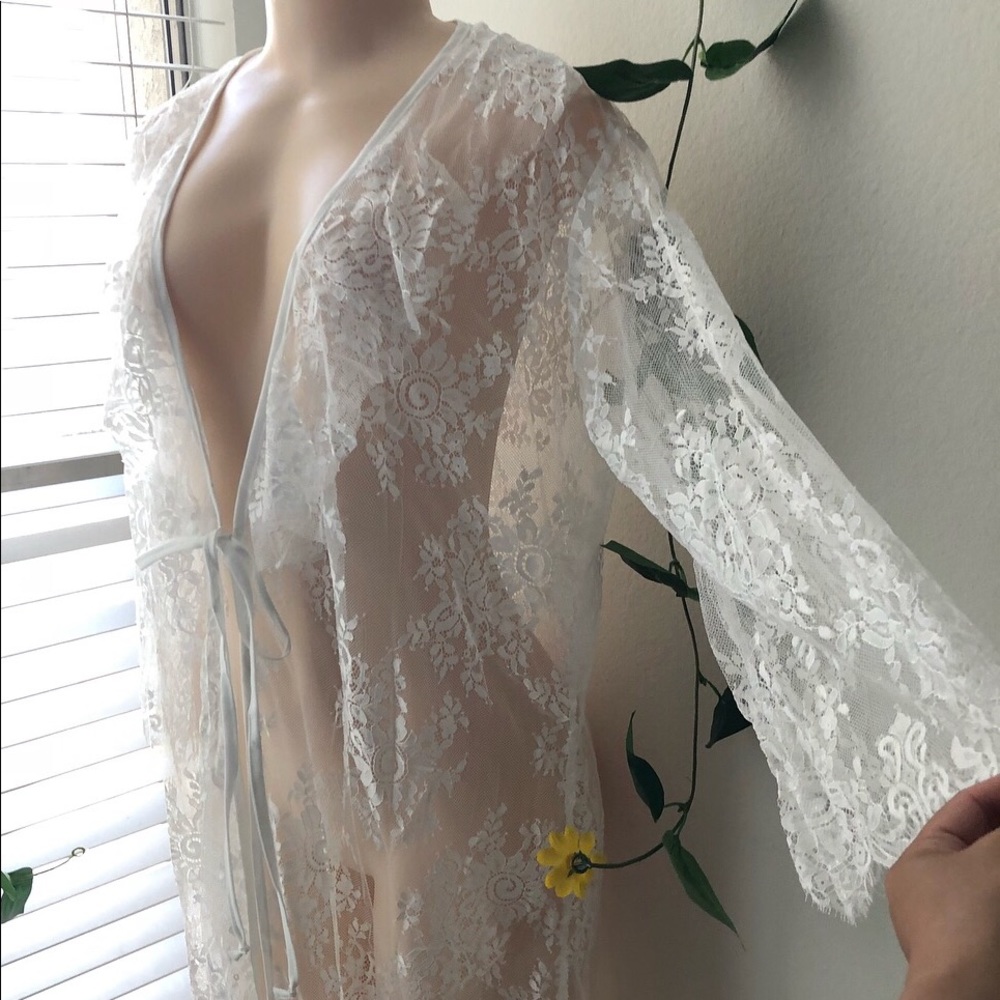 💧LAST/1M💧Lace Duster Cardigan With Ruffle - Picture 7 of 8